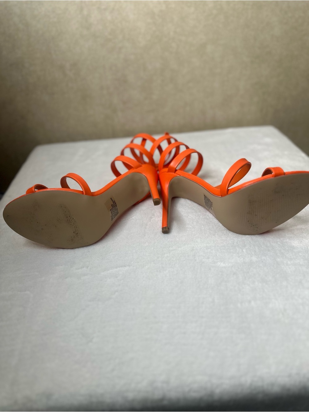 Shoe Dazzle Orange Spiral-Strap Heeled Sandals - Picture 4 of 16